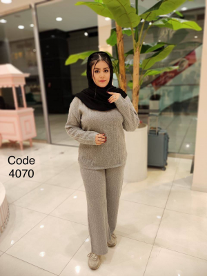 ست شوميز و شلوار 4070 طوسي